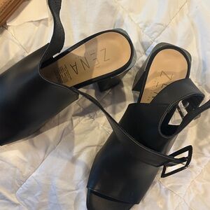 Zena Black Mules with Buckle Detail size 6 women